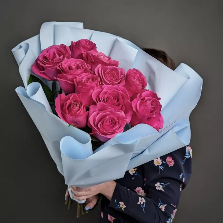 Букет из 11 розовых роз Pink Floyd - фото 