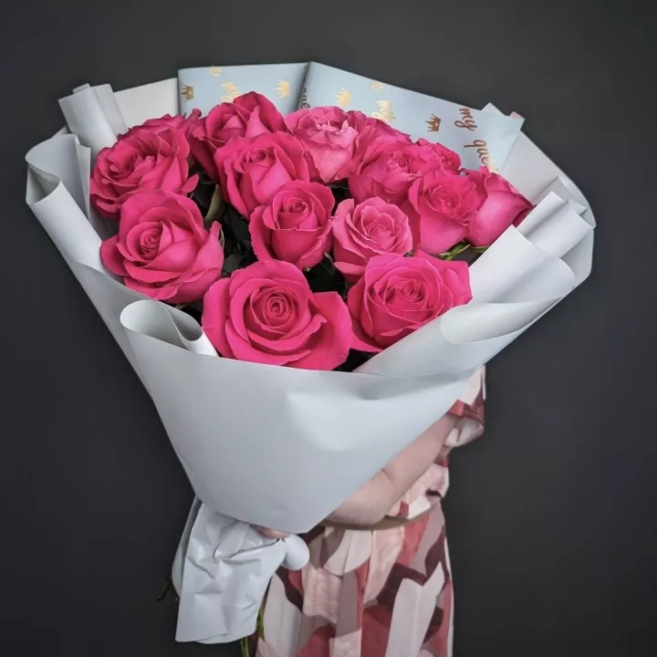 Букет из 15 розовых роз Pink Floyd - фото 